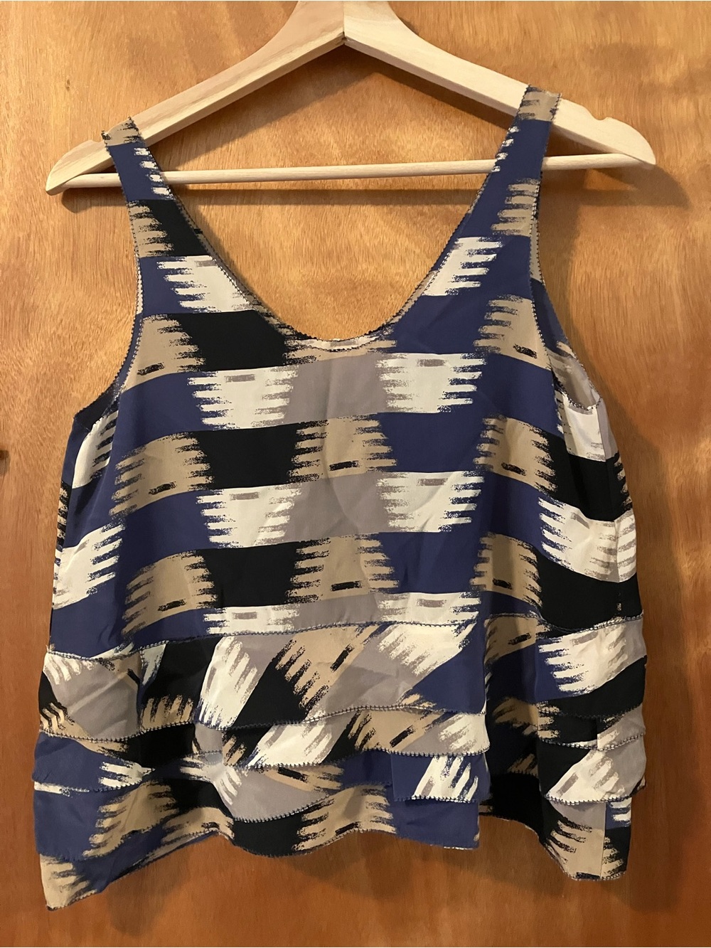 3.1 Phillip Lim Silk Tank Top Geometric Print Size 2 XS
